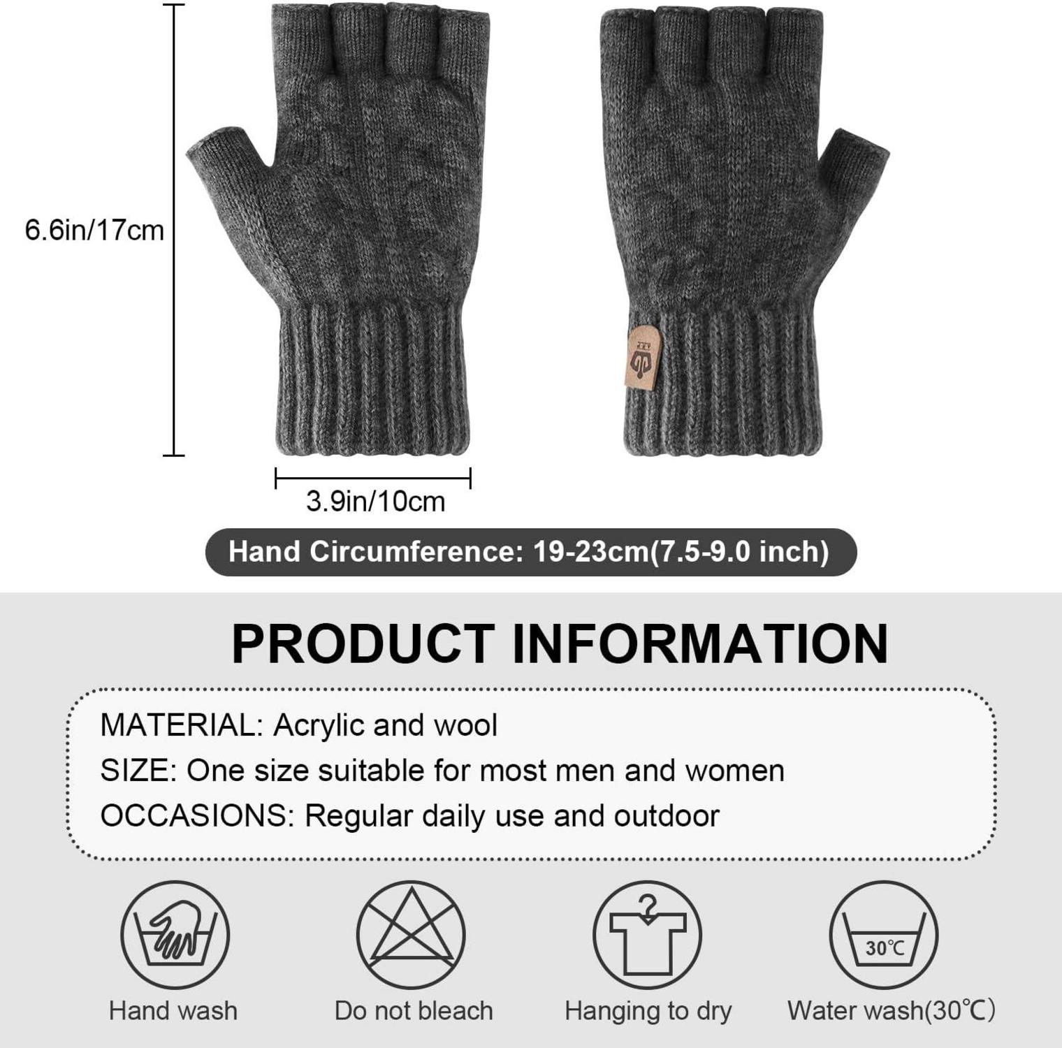 Thermische Fingerlose Strickhandschuhe Touchscreen Winter
