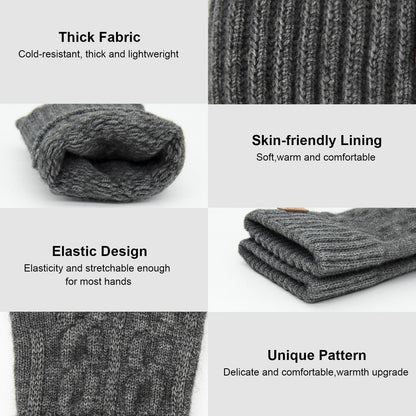 ARFNKIM Thermische Fingerlose Handschuhe Winter Skifahren Radfahren Grey