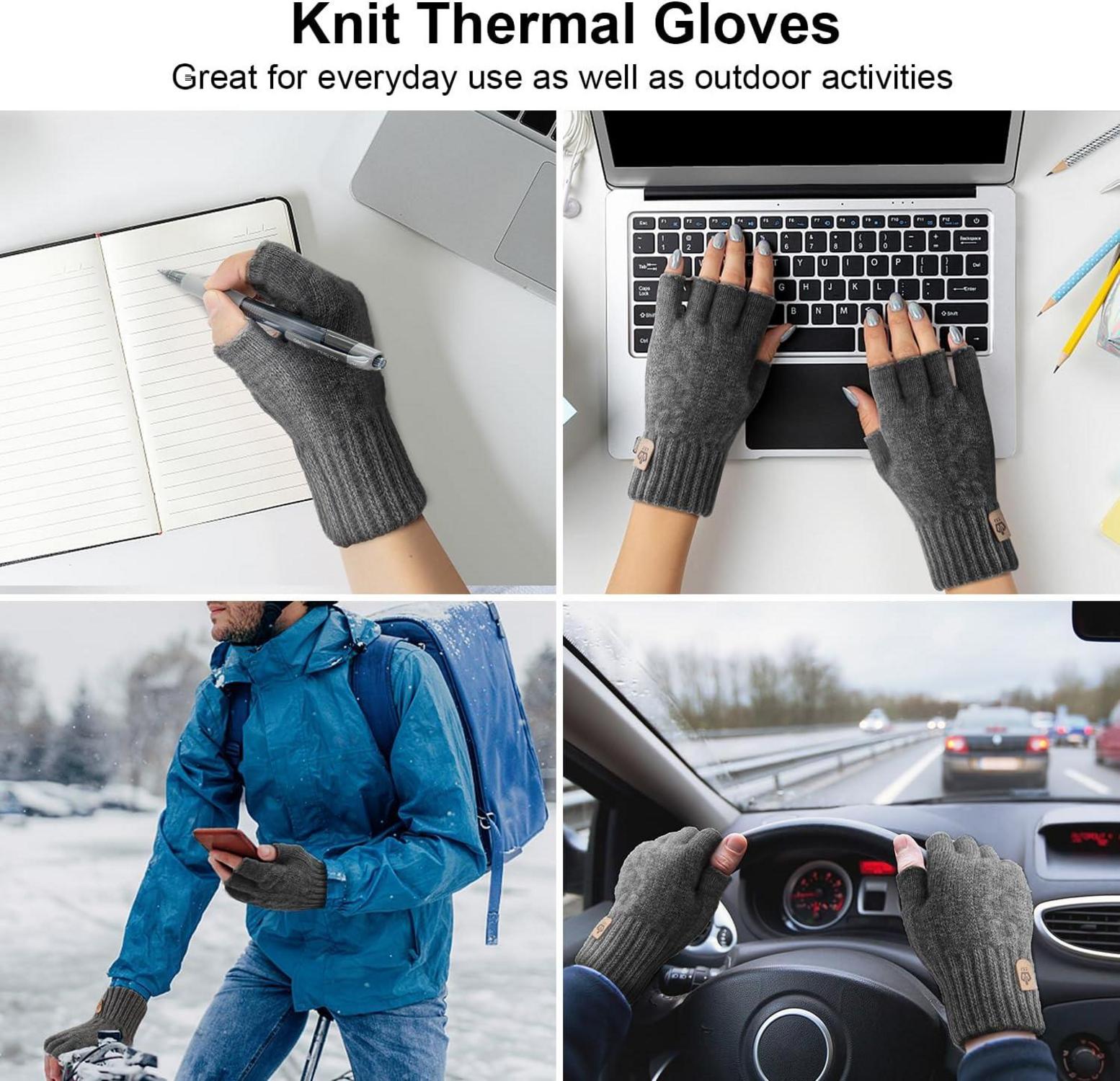 Thermische Fingerlose Winterhandschuhe Damen Herren Touchscreen Skifahren