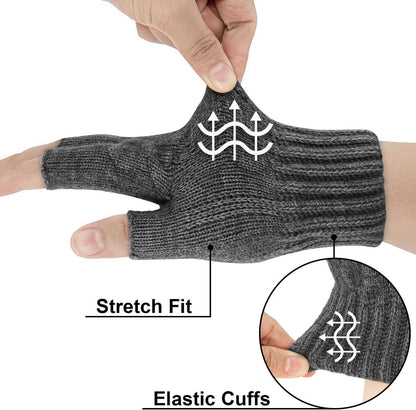 Thermische Fingerlose Handschuhe für Damen und Herren - Strick