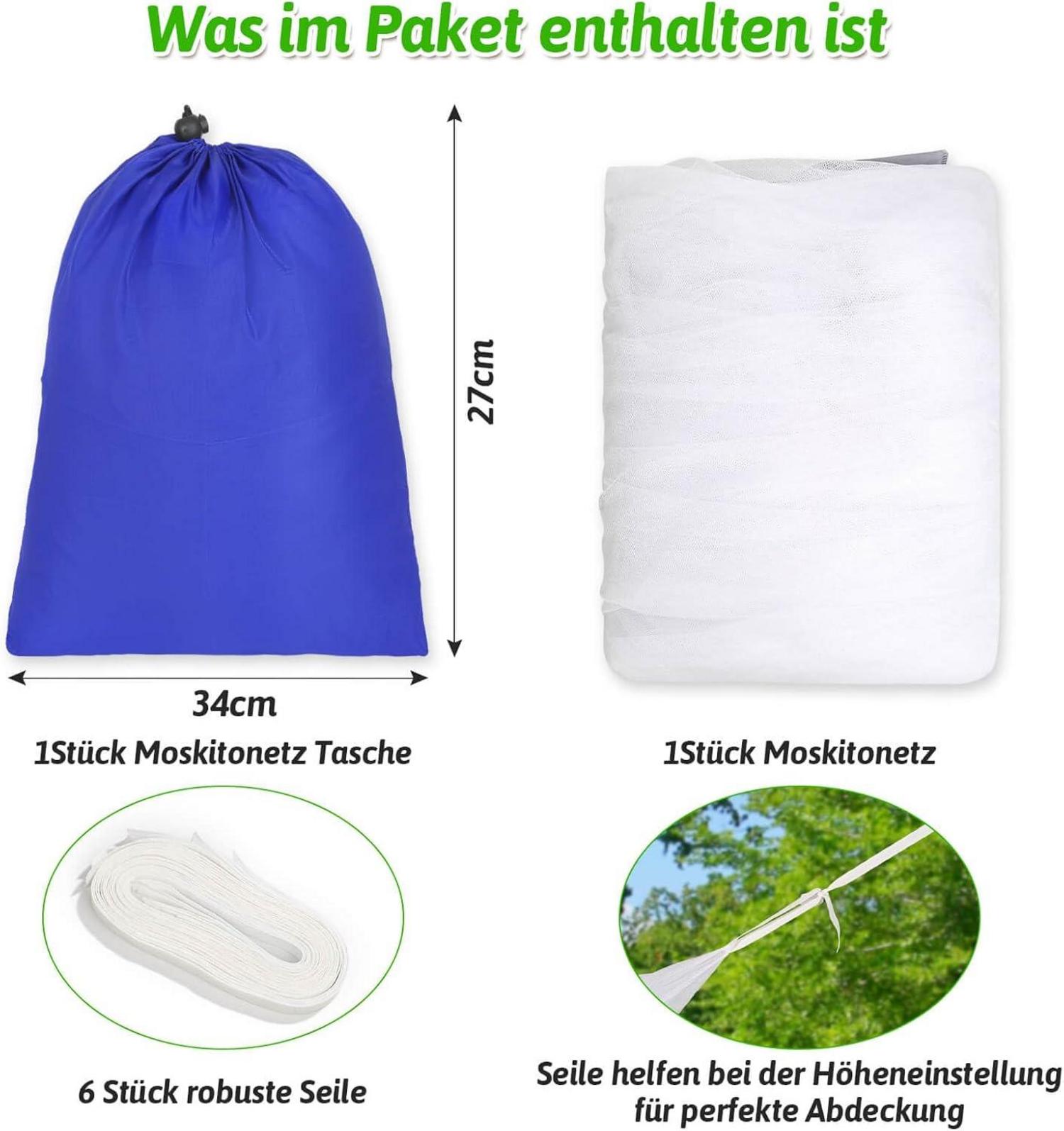 Moskitonetz Bett Outdoor XXL für Doppelbett Einzelbett 190x200