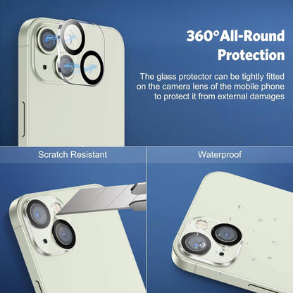 OMOTON iPhone 15 Plus Panzer Schutzglas mit Rahmen - Kamera Schutzfolie - 6.7 Zoll