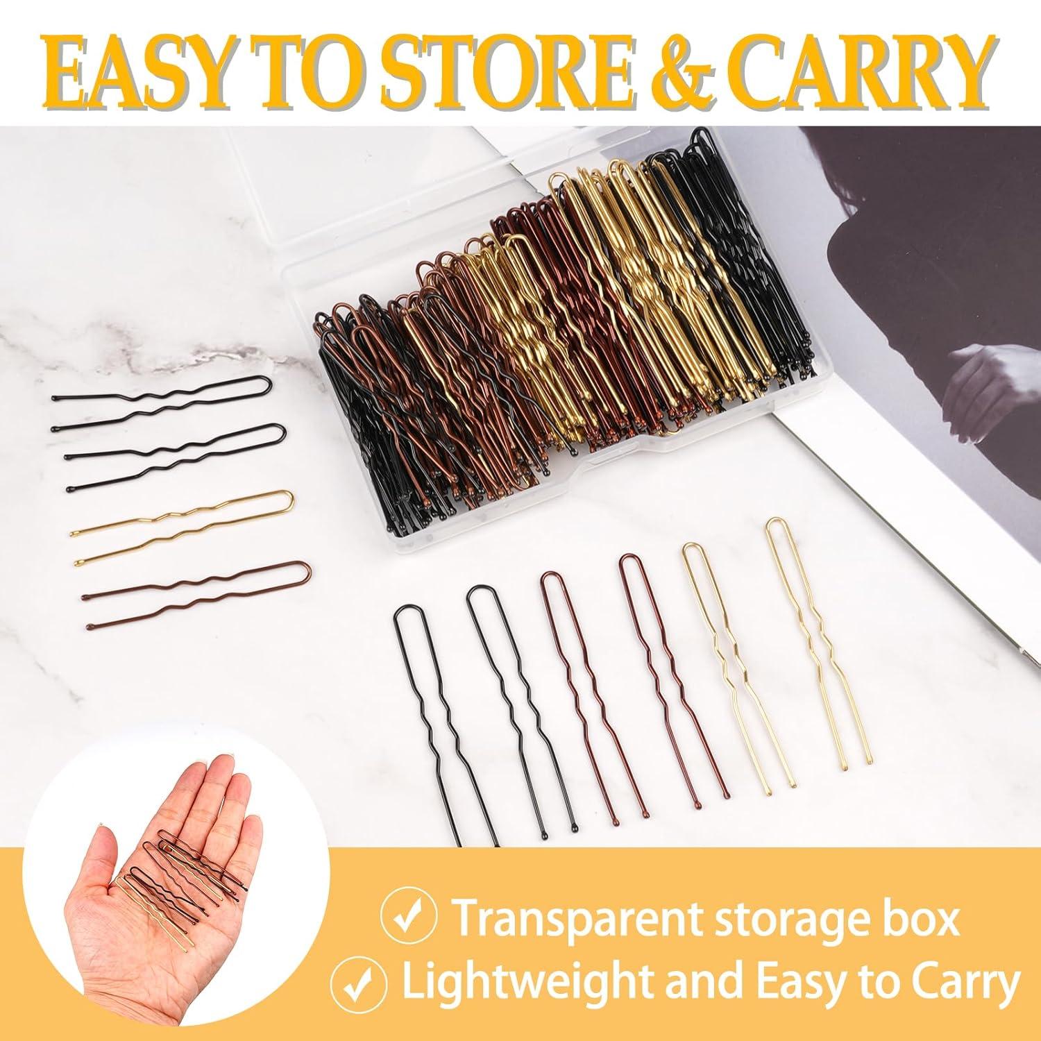 Haarnadeln Bobby Pins Set 210 Stück Metall Wellenform U-Haarklammern