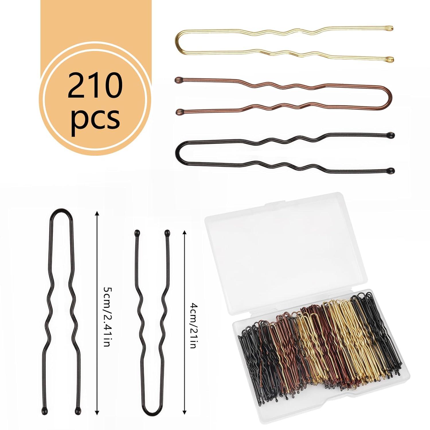 210 Stück Haarklammern Bobby Pins Set Metall für Kinder Mädchen