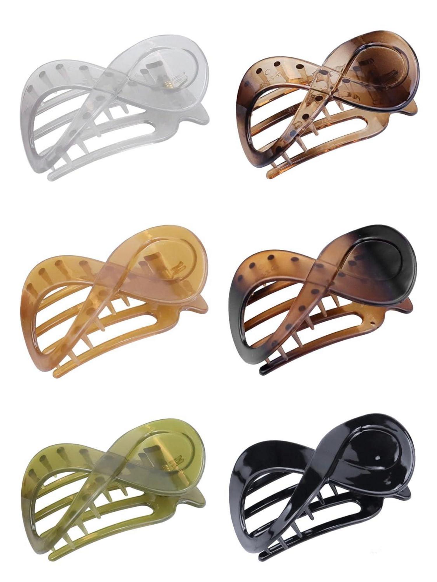 Haarklammer Set Damen Französische Haarspangen Glänzend 6 Stück