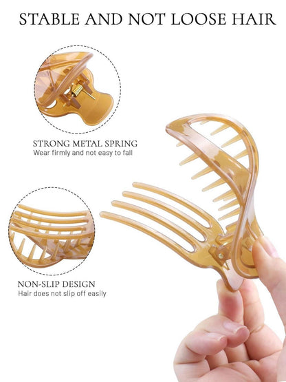 Haarklammer Damen Groß Französische Haarspangen 6 Stück Glänzend