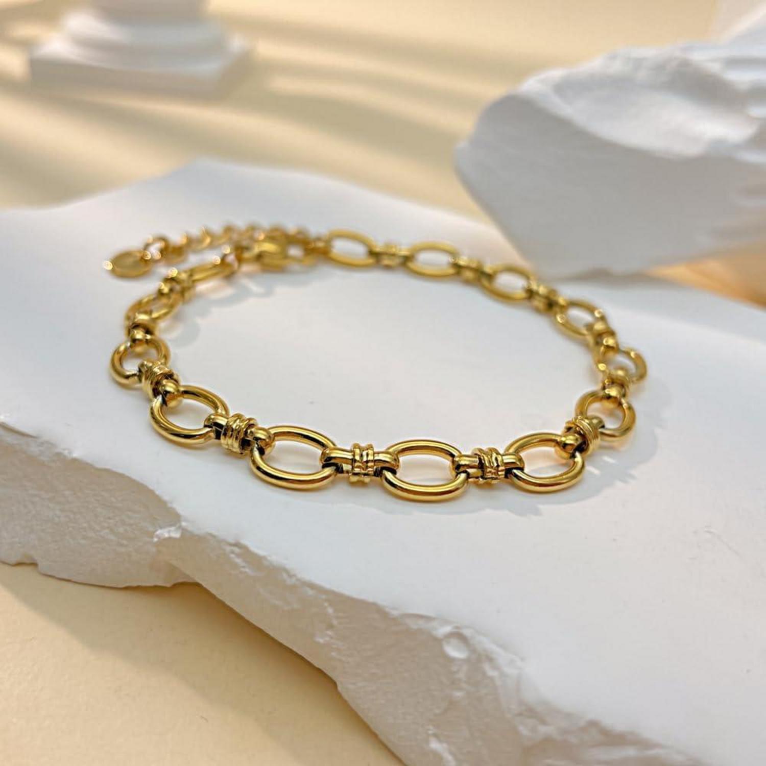 Damen Armband Edelstahl Gliederarmband Silber Gold 316L