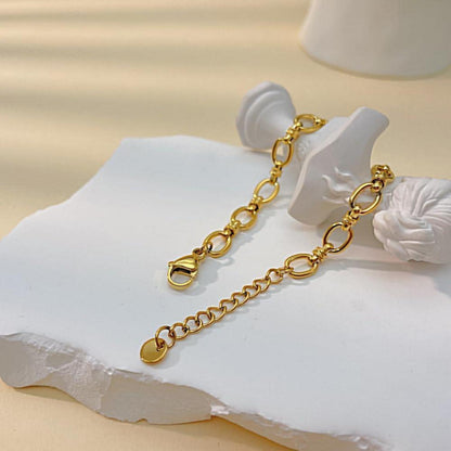 OSTAN Damen Edelstahl Armband Gliederarmband Silber Gold