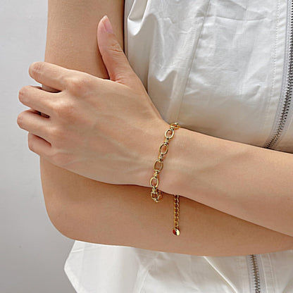 Damen Edelstahl Armband Gliederarmband Silber Gold 316L 21 cm