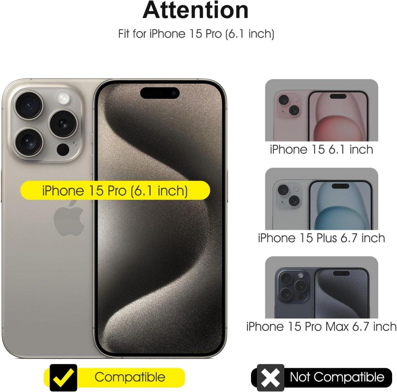 iPhone 15 Pro Schutzfolie 2 Stück Ultra-klar 9H Härte