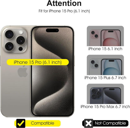 iPhone 15 Pro Schutzfolie 2 Stück Ultra-klar 9H Härte