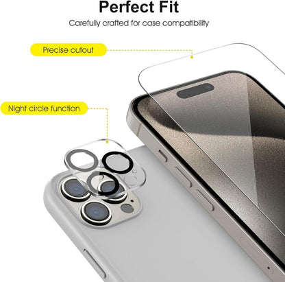 SPARIN iPhone 15 Pro Panzer Schutzfolie 2 Stück Ultra-klar 9H Härte