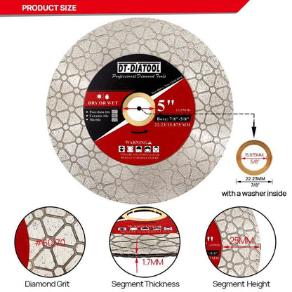 Diamant-Trennscheibe 125mm 3er-Pack für Fliesen & Stein