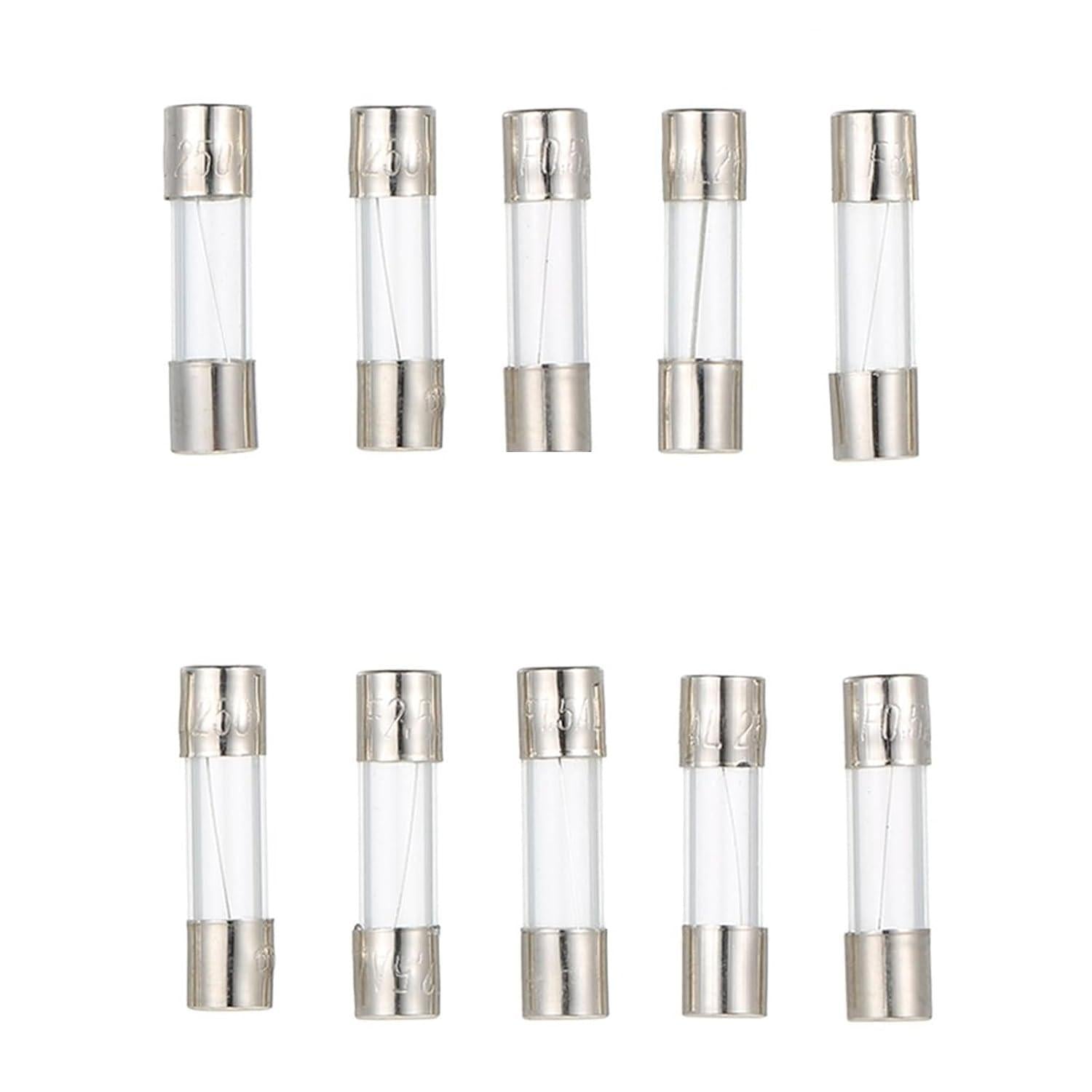 100Pcs 10 Werte Glassicherungen Sortiment Set 5x20mm 250V 0,2A-15A Box