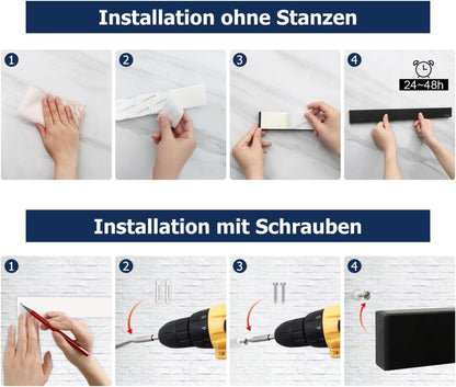 Magnetleiste Messer 59 cm, ohne Bohren, leistungsstark, inkl. Klebeband