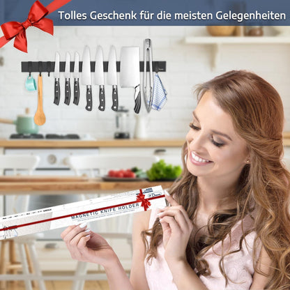 Magnetleiste Messer 59 cm mit Haken schwarz magnetisch