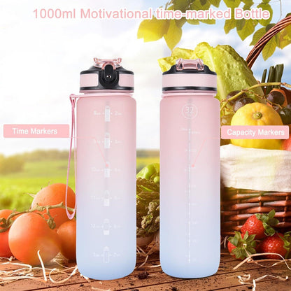 Trinkflasche 1L mit Strohhalm Tritan BPA Free - Auslaufsicher
