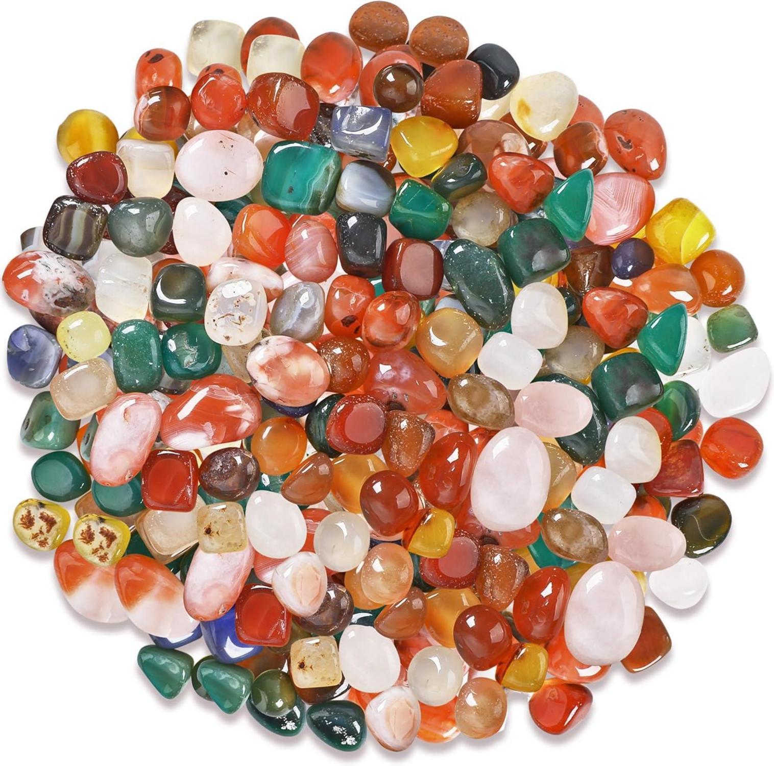 Bunte Edelsteine Halbedelsteine Achat Naturstein Mini Trommelsteine