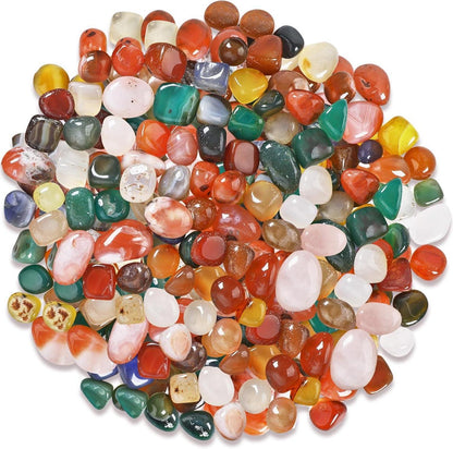 Bunte Edelsteine Halbedelsteine Achat Naturstein Mini Trommelsteine
