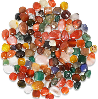150g Buntes Edelsteine Trommelsteine Natur Achat Kristall Set