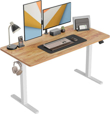 Elektrisch höhenverstellbarer Schreibtisch 152x60 cm mit T-Beinen