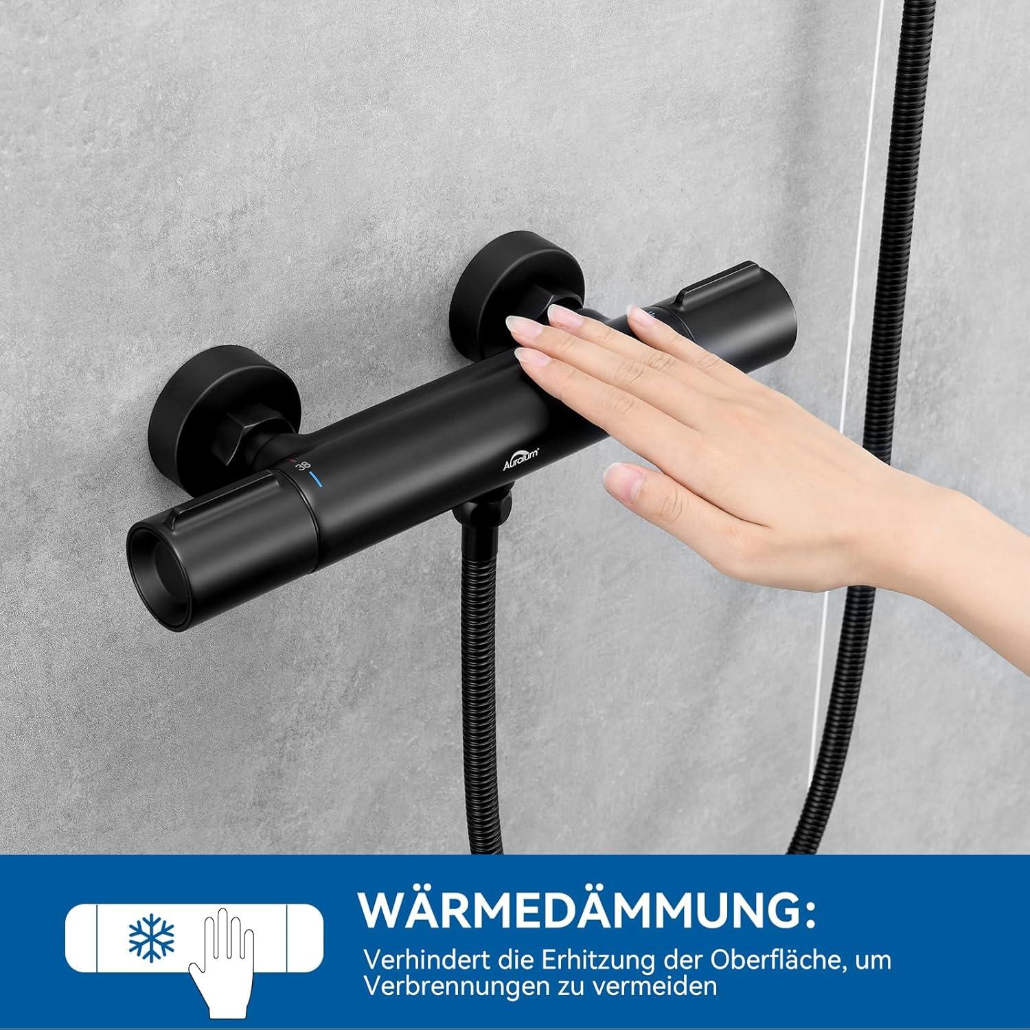 Thermostat Duscharmatur Wand-Duschthermostat 38 °C Sicherheitssperre