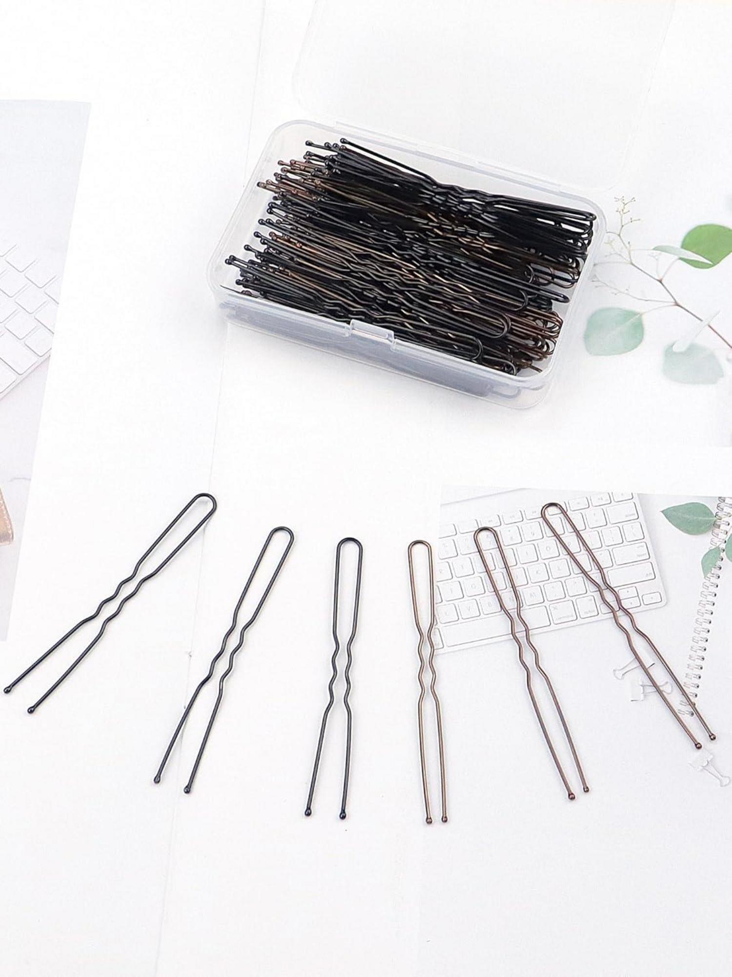 100 Stück U-förmige Bobby Pins Haarnadeln 7cm Hair Pins Schwarz Braun