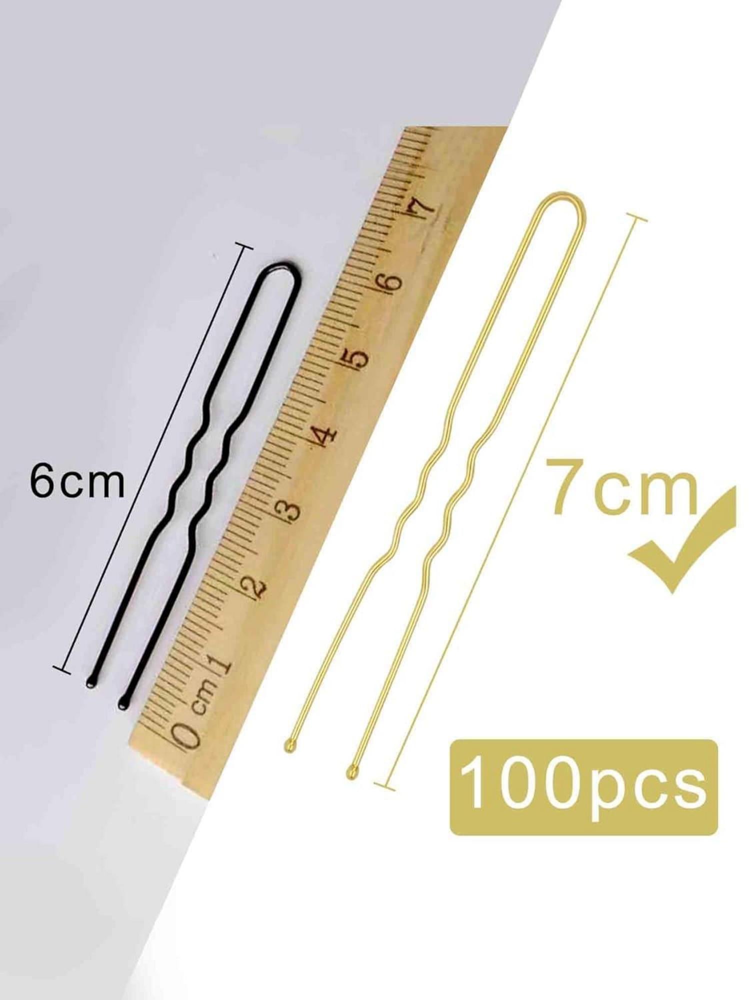 Haarnadeln Silber Gold 100 Stück U-förmige Bobby Pins 7cm
