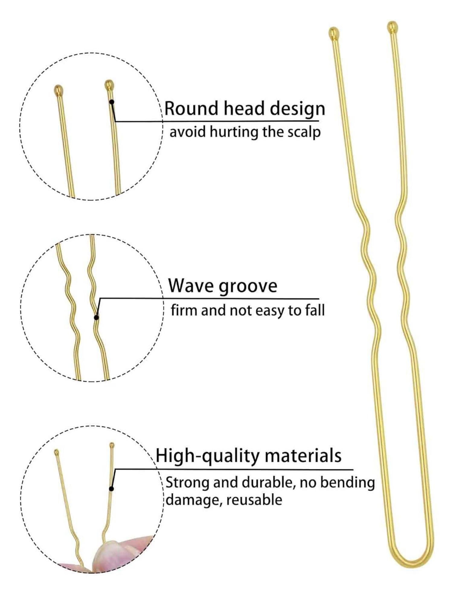 100 Stück U-förmige Haarnadeln Silber Gold 7cm Bobby Pins Hair Pins