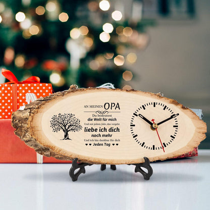 Holzuhr Opa Geschenk Weihnachten Geburtstag Vatertag Enkel