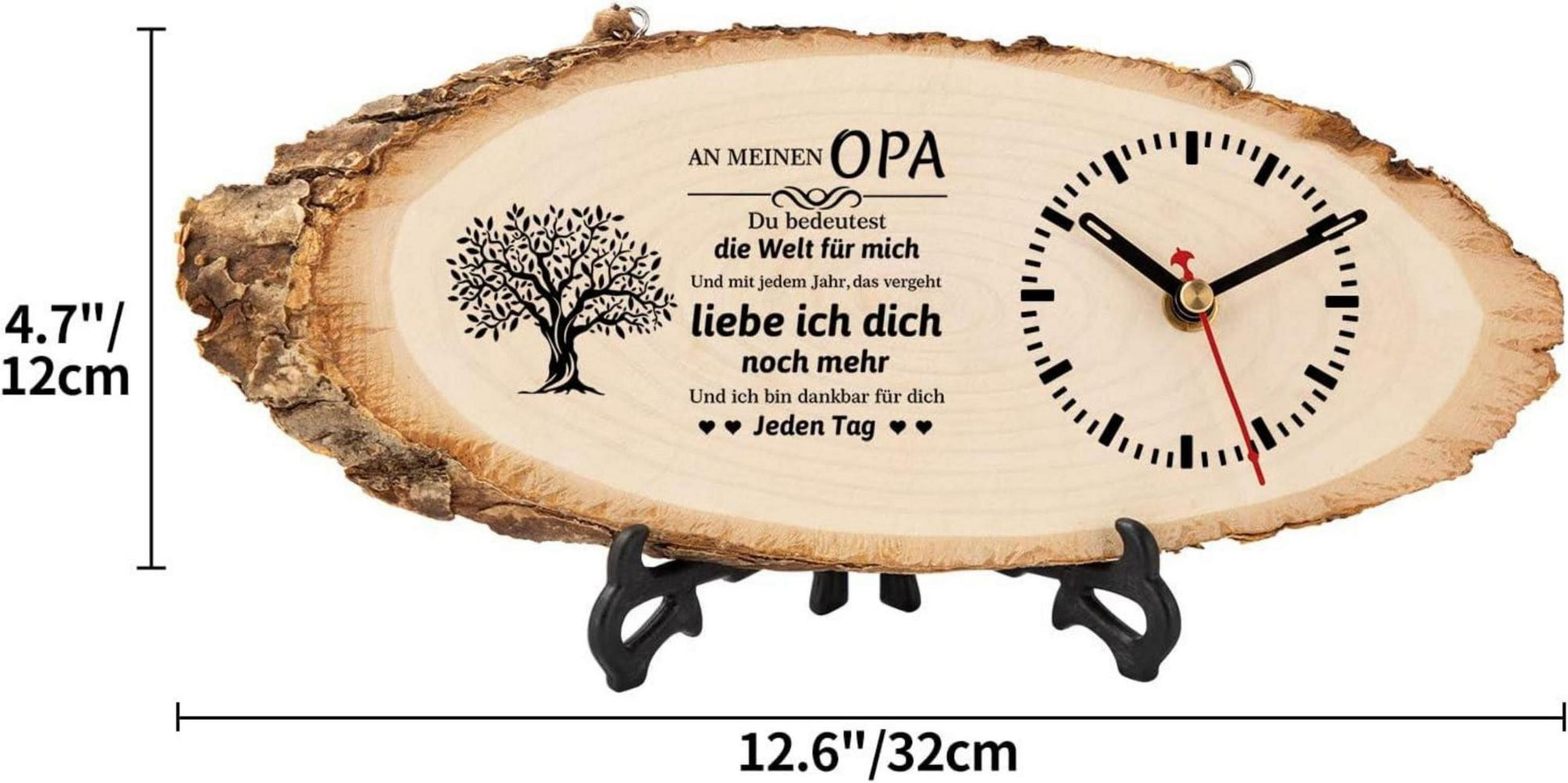 Holzuhr Opa Geschenk Weihnachten Geburtstag Vatertag Enkel