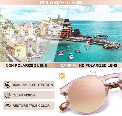 Runde Polarisierte Sonnenbrille Damen UV Schutz Vintage Style