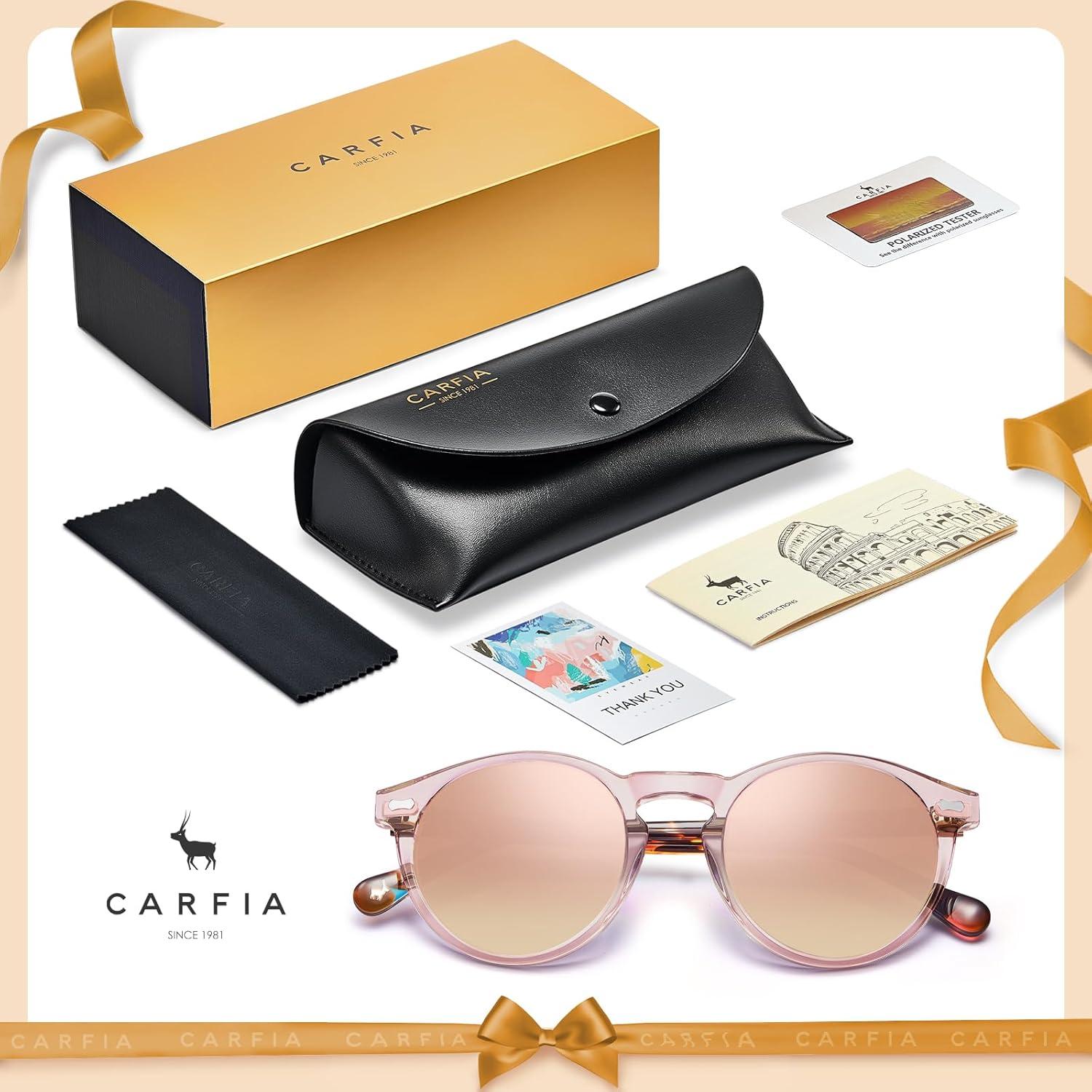 Runde polarisierte Sonnenbrille Damen UV400 Retro Gläser 48mm