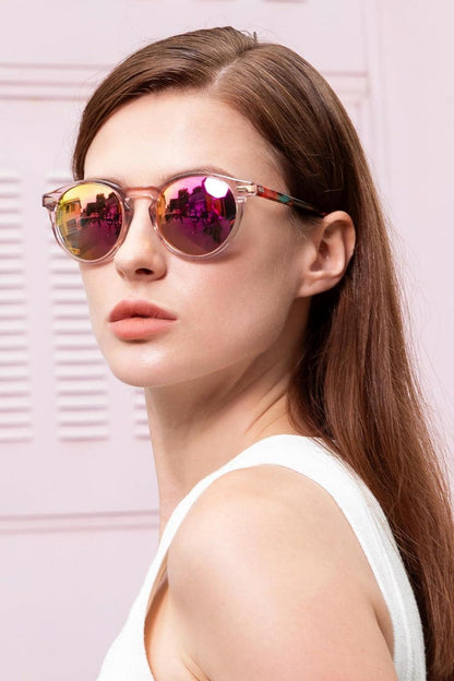 Runde Damen Sonnenbrille Polarisiert UV Schutz Sunglasses Vintage Stil