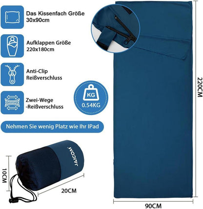 Hüttenschlafsack Ultraleicht Seide Mikrofaser 2in1