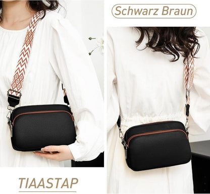 Damen Umhängetasche Echtes Leder Crossbody Bag Breiter
