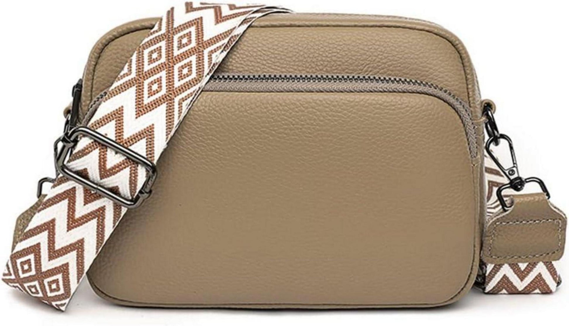 Handytasche Crossbody aus Echtem Leder mit Breitem Schultergurt
