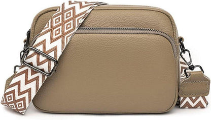 Handytasche Crossbody aus Echtem Leder mit Breitem Schultergurt