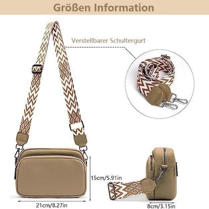 Damen Umhängetasche Echtes Leder Crossbody Bag Handytasche zum