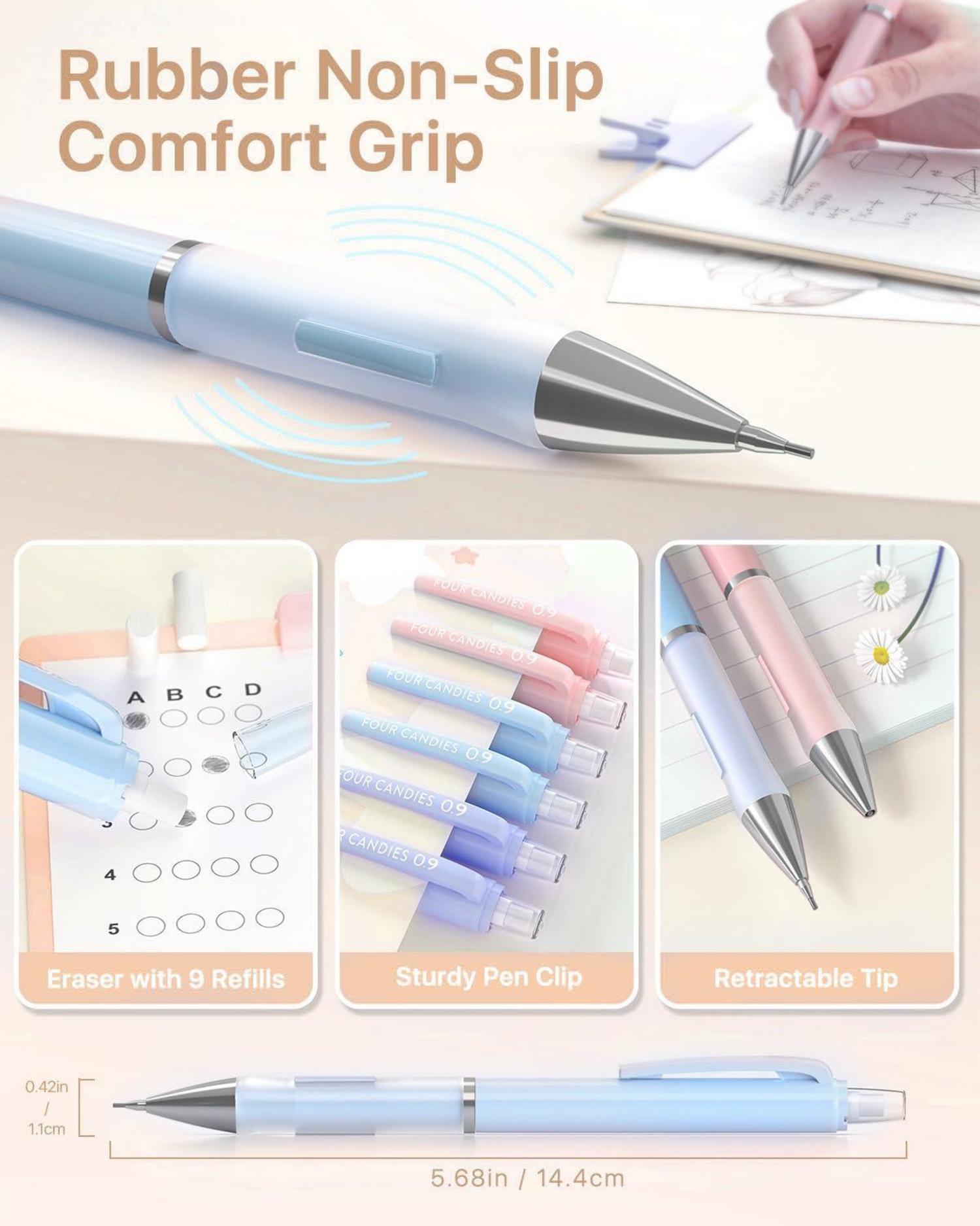 Pastell Druckbleistift Set mit Etui und Zubehör 3PCS-0,9mm