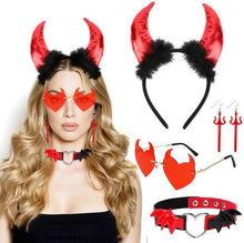HOWAF Teufel Kostüm Teufel Ohren Haarreif Teufelshörner Halloween