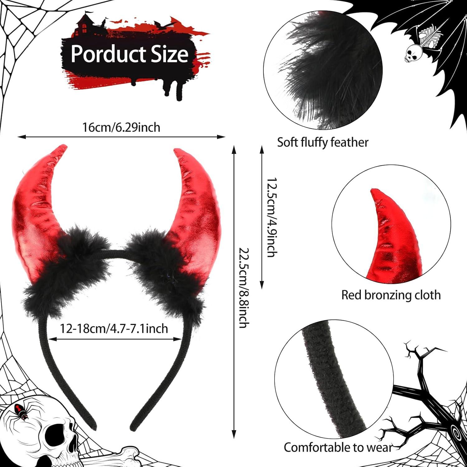 Teufel Kostüm Halloween Haarreif Hörner Brille