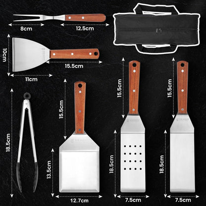 DragonGrill Grillspachtel Set 6tlg Grillzubehör Tragetasche