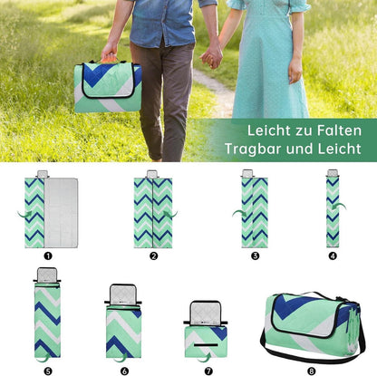 Picknickdecke XXL wasserdicht Strandmatte mit Erdnägeln 200x200cm