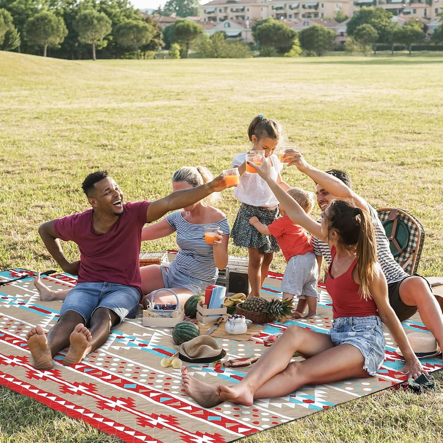 HAUSPROFI XXL Picknickdecke wasserdicht 200x200cm mit