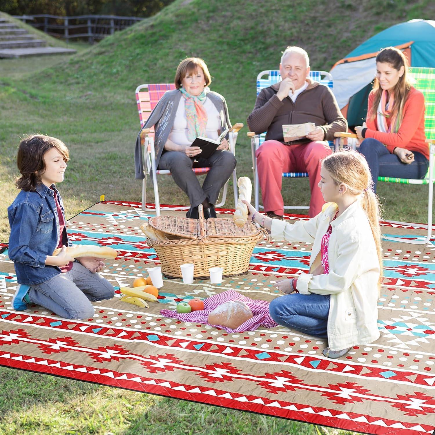 HAUSPROFI Picknickdecke XXL Wasserdicht Strandmatte Campingdecke 200x200cm