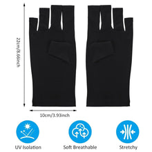 Gel Nagellampen UV Schutzhandschuhe 2 Paare UPF50+ Schwarz