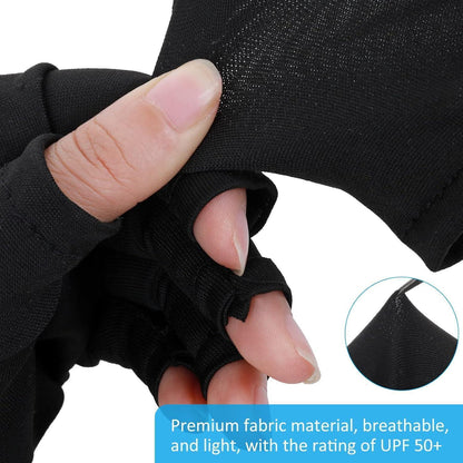 Gel Nagellampen UV Schutzhandschuhe 2 Paare UPF50+ Schwarz