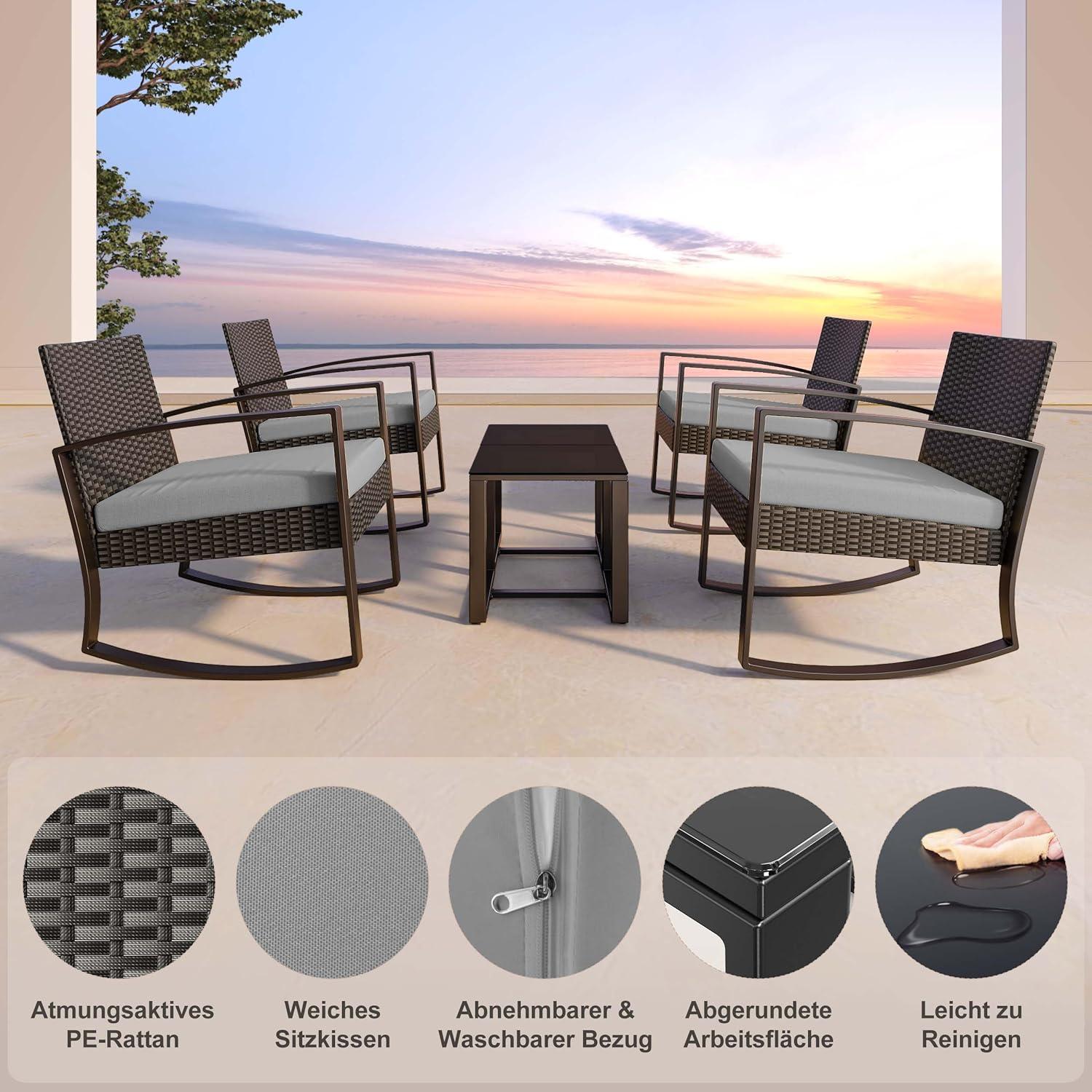 Gartenmöbel Set Balkon Lounge Rattan Outdoor Terrasse Pool