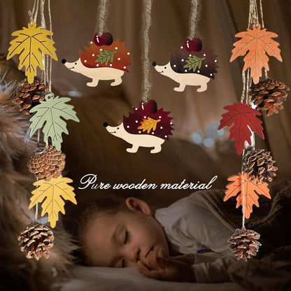 Herbstdeko Holzblätter Ahornblatt Anhänger 5er-Set